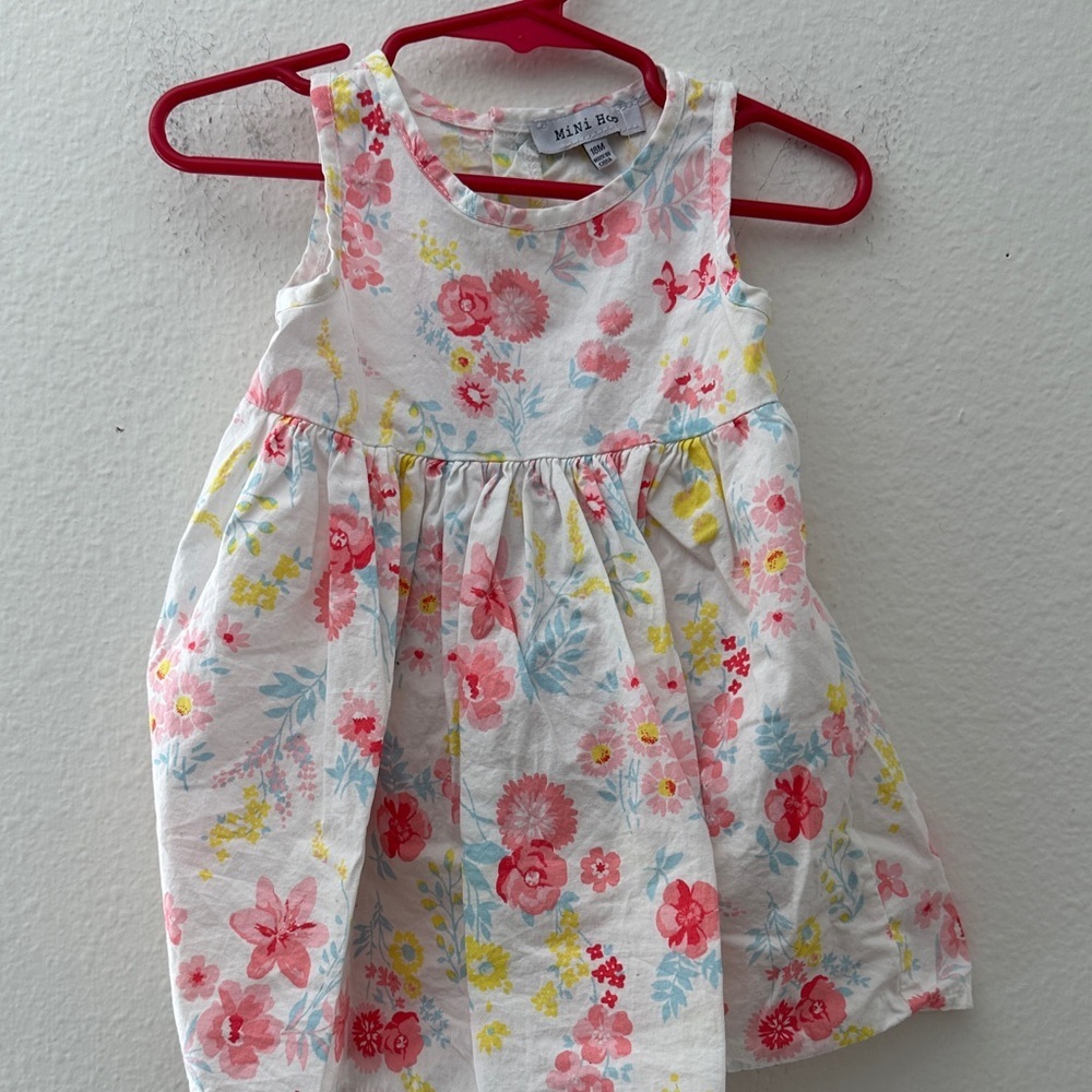 Floral Kids Dress - Pink, Yellow, Blue